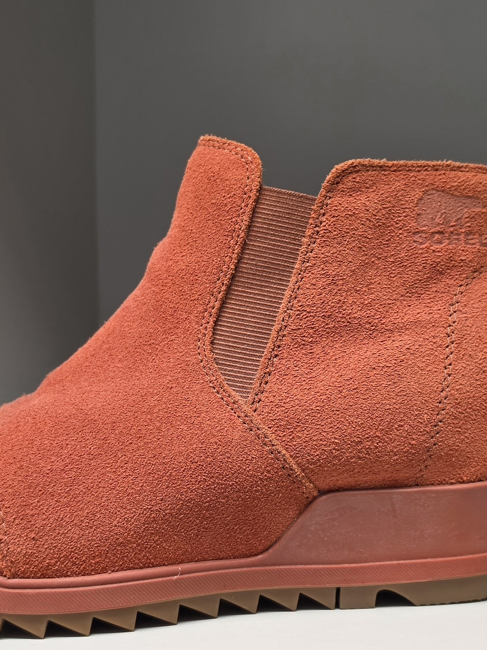 SOREL Women's Suede Chelsea Boot - Rust Orange